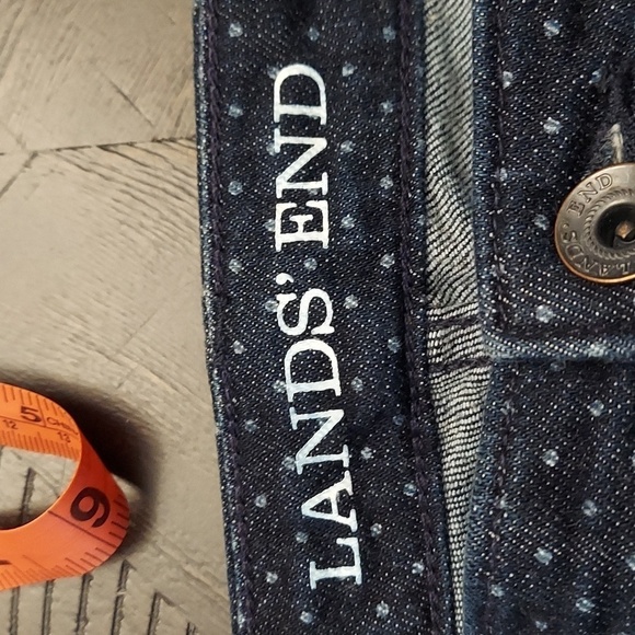 LANDS END Mid Rise Straight Leg Polka Dot Jeans - Picture 11 of 13